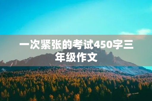 一次紧张的考试450字三年级作文