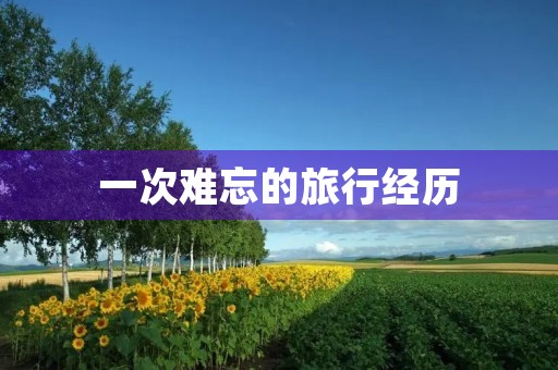 一次难忘的旅行经历
