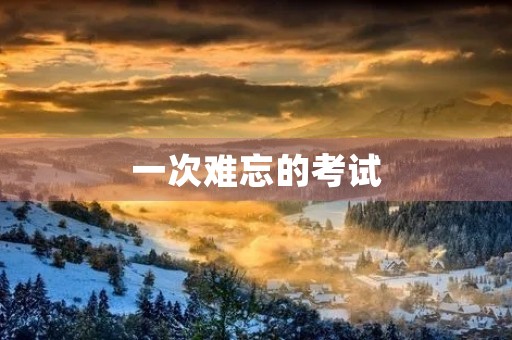 一次难忘的考试 一次难忘的考试