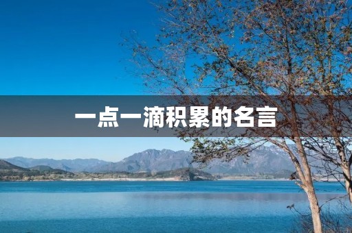 一点一滴积累的名言,一点一滴积累的名言古文 一点一滴积累的名言,一点一滴积累的名言古文