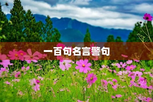 一百句名言警句，一百句名言警句摘抄大全