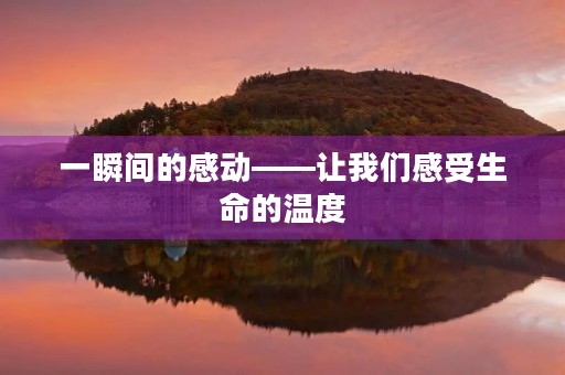 一瞬间的感动——让我们感受生命的温度