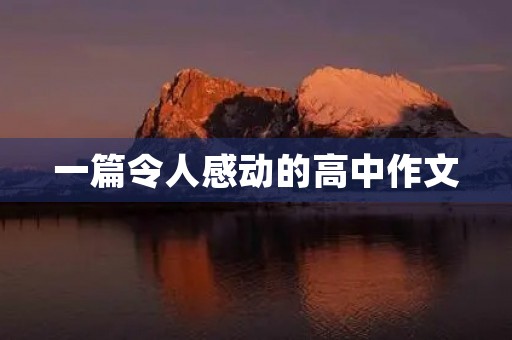 一篇令人感动的高中作文