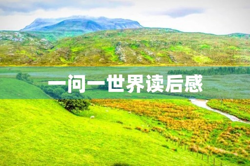 一问一世界读后感