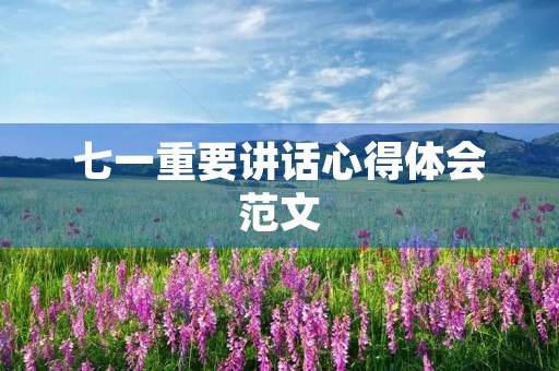 七一重要讲话心得体会范文