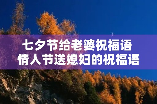 七夕节给老婆祝福语 情人节送媳妇的祝福语