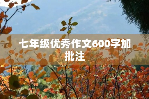 七年级优秀作文600字加批注 七年级优秀作文600字加批注