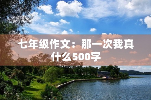 七年级作文:那一次我真什么500字 七年级作文:那一次我真什么500字