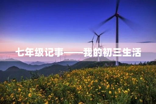七年级记事——我的初三生活 七年级记事——我的初三生活