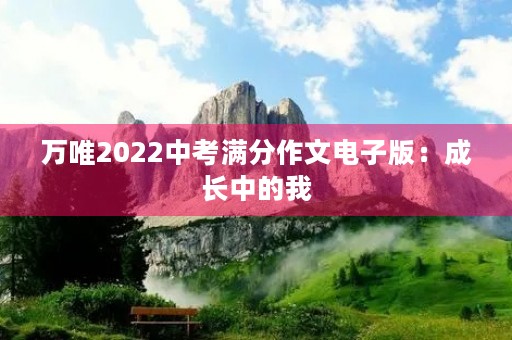 万唯2022中考满分作文电子版:成长中的我 万唯2022中考满分作文电子版:成长中的我