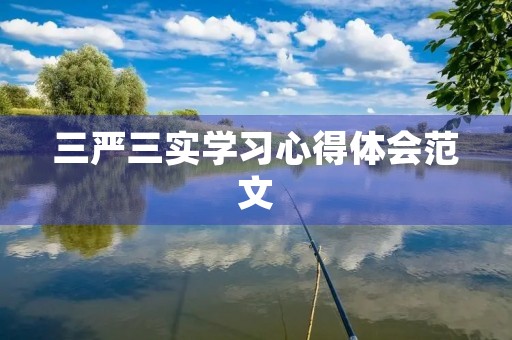 三严三实学习心得体会范文