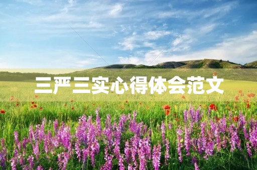 三严三实心得体会范文