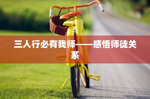 三人行必有我师——感悟师徒关系 三人行必有我师——感悟师徒关系