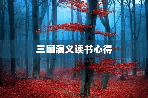 三国演义读书心得
