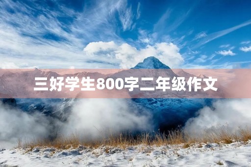 三好学生800字二年级作文