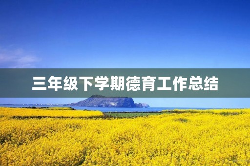 三年级下学期德育工作总结
