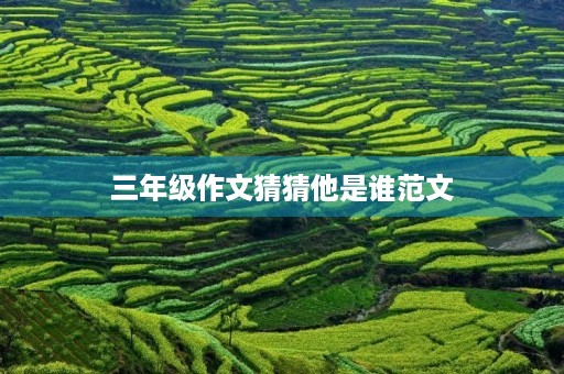 三年级作文猜猜他是谁范文 三年级作文猜猜他是谁范文