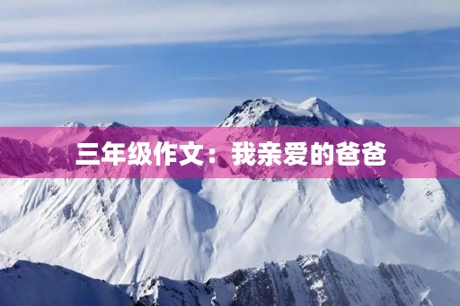 三年级作文：我亲爱的爸爸