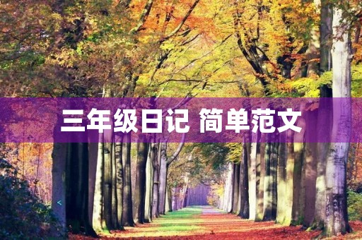 三年级日记 简单范文