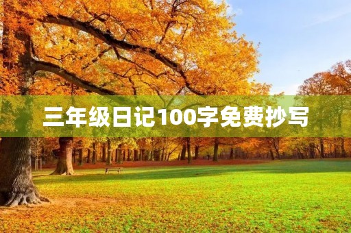 三年级日记100字免费抄写 三年级日记100字免费抄写