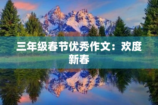 三年级春节优秀作文：欢度新春