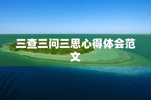 三查三问三思心得体会范文