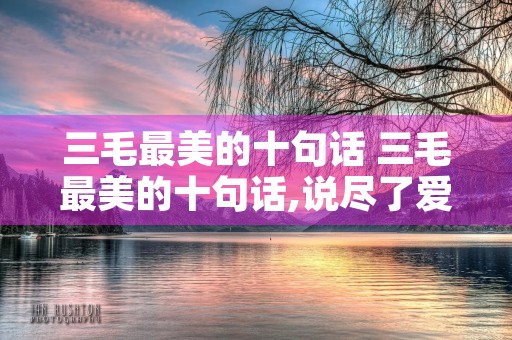 三毛最美的十句话 三毛最美的十句话,说尽了爱情,道尽了人生