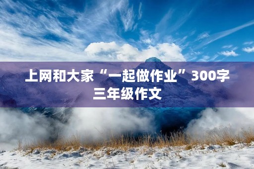 上网和大家“一起做作业”300字三年级作文
