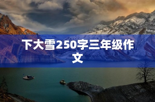 下大雪250字三年级作文 下大雪250字三年级作文