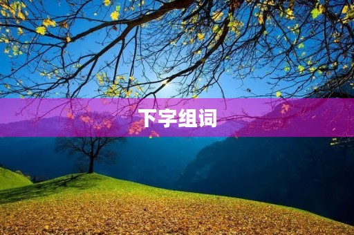 下字组词(下组词)