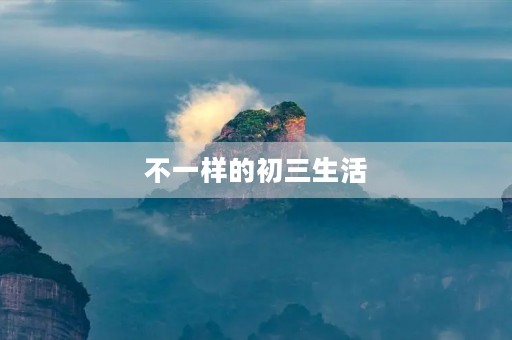 不一样的初三生活 不一样的初三生活