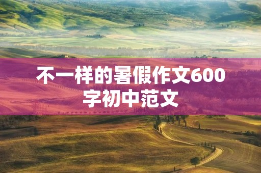 不一样的暑假作文600字初中范文