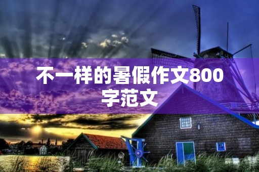 不一样的暑假作文800字范文