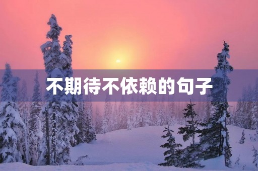 不期待不依赖的句子，看淡一切无所谓的句子