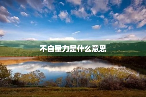 不自量力是什么意思
