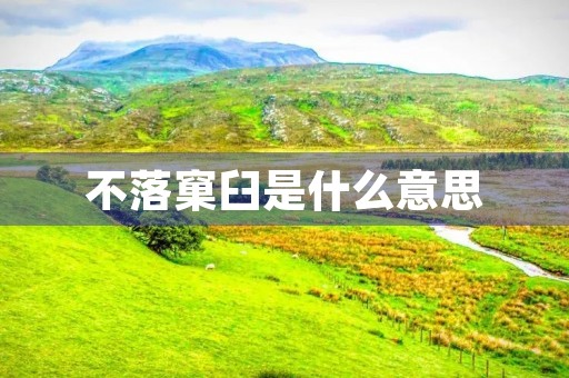 不落窠臼是什么意思
