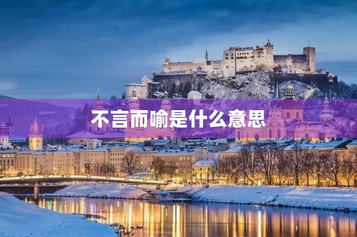 不言而喻是什么意思