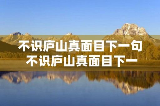 不识庐山真面目下一句 不识庐山真面目下一句怎么说 不识庐山真面目下一句 不识庐山真面目下一句怎么说