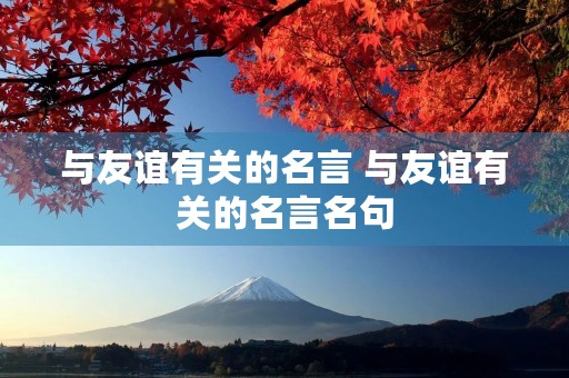 与友谊有关的名言 与友谊有关的名言名句