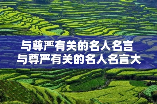 与尊严有关的名人名言 与尊严有关的名人名言大全 与尊严有关的名人名言 与尊严有关的名人名言大全