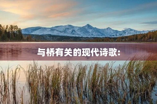 与桥有关的现代诗歌: