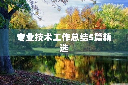 专业技术工作总结5篇精选