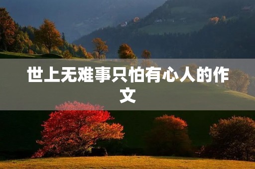 世上无难事只怕有心人的作文 世上无难事只怕有心人的作文