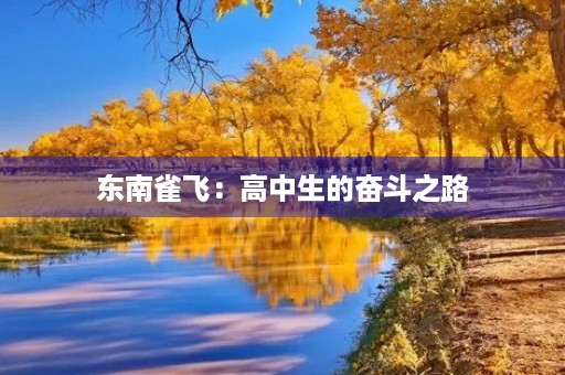 东南雀飞:高中生的奋斗之路 东南雀飞:高中生的奋斗之路