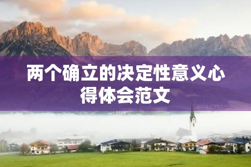 两个确立的决定性意义心得体会范文