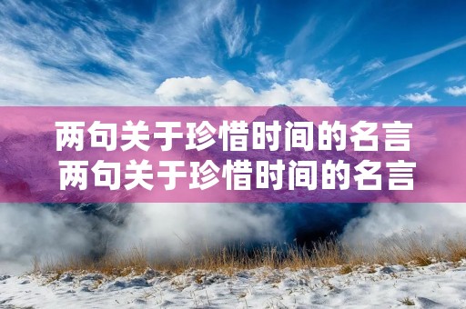 两句关于珍惜时间的名言 两句关于珍惜时间的名言警句有哪些
