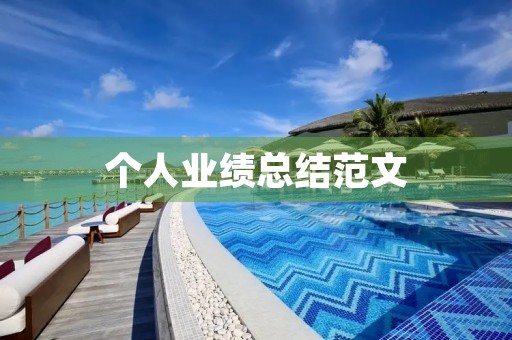 个人业绩总结范文