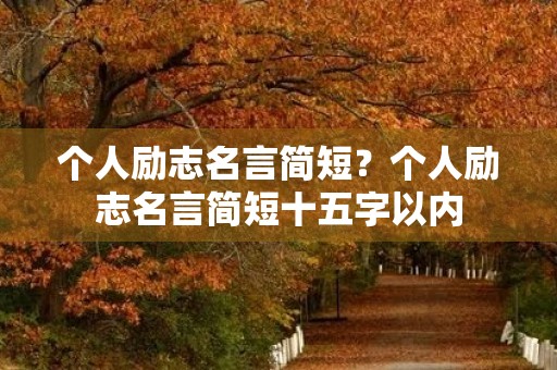个人励志名言简短？个人励志名言简短十五字以内
