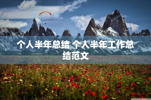 个人半年总结 个人半年工作总结范文 个人半年总结 个人半年工作总结范文