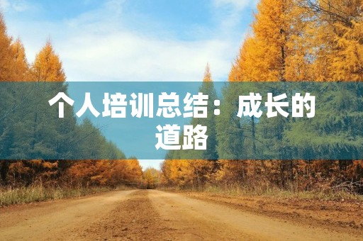 个人培训总结：成长的道路